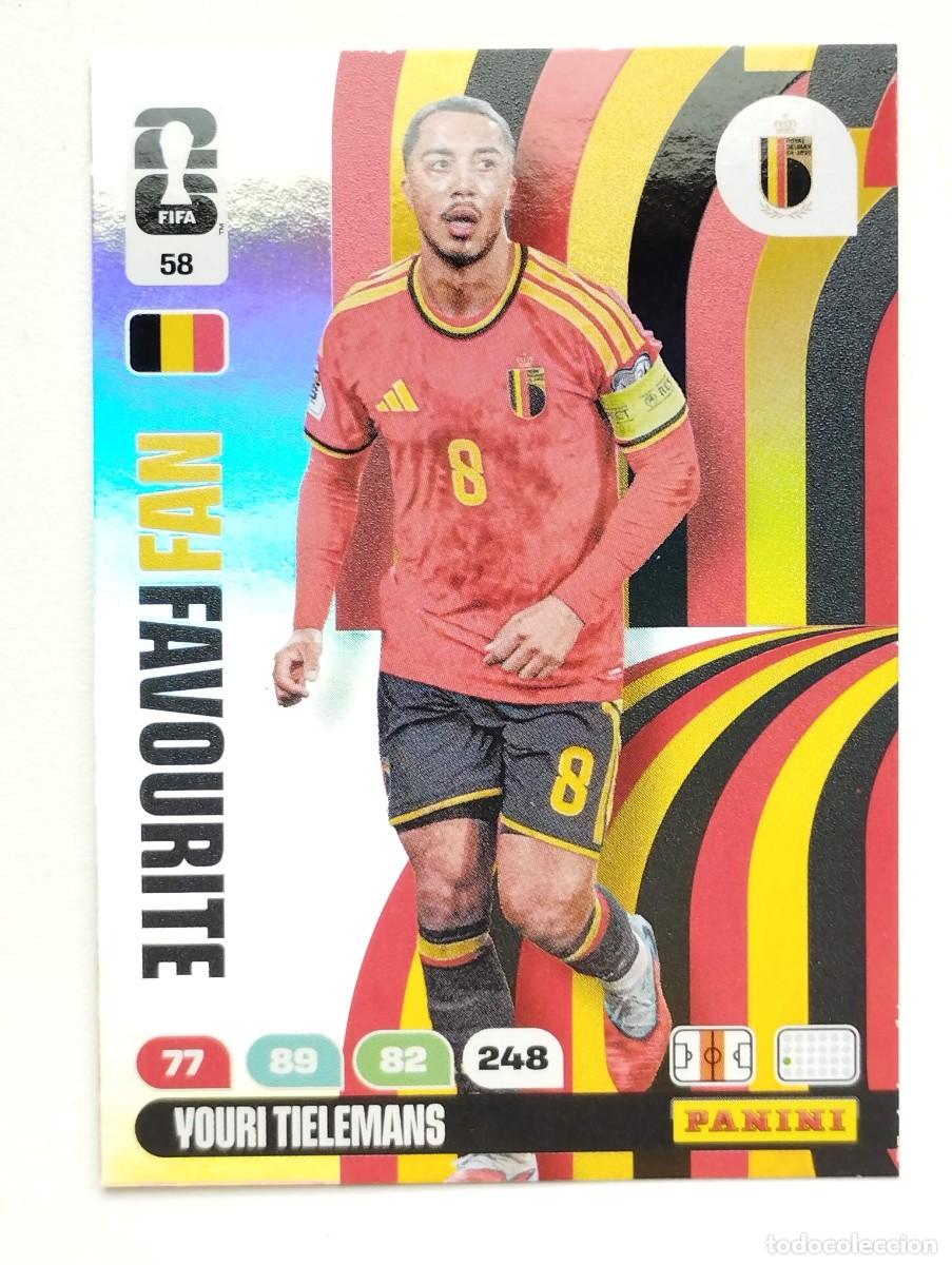 Cartes &agrave; collectionner de Football: CROMO CARD ADRENALYN MUNDIAL WORLD CUP 2026 FANS FAVOURITE 58 YOURI TIELEMANS BELGICA