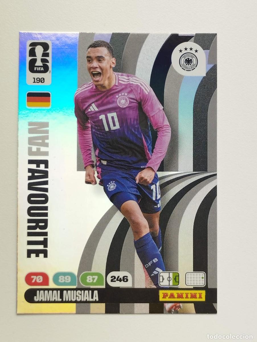 Cromos de F&uacute;tbol: CROMO CARD ADRENALYN MUNDIAL WORLD CUP 2026 FANS FAVOURITE 190 JAMAL MUSIALA ALEMANIA