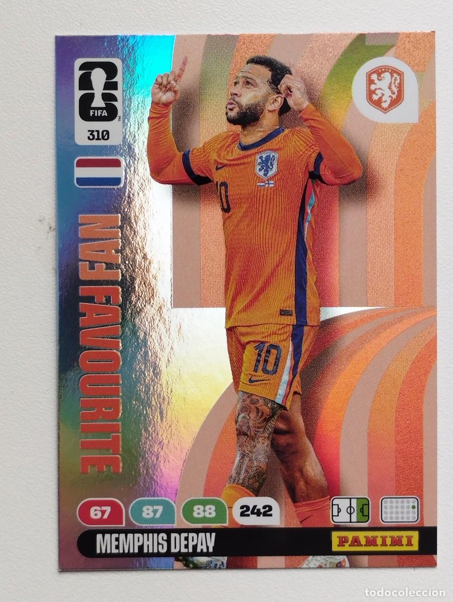 Figurine di Calcio: CROMO CARD ADRENALYN MUNDIAL WORLD CUP 2026 FANS FAVOURITE 310 MEMPHIS DEPAY HOLANDA PAISES BAJOS