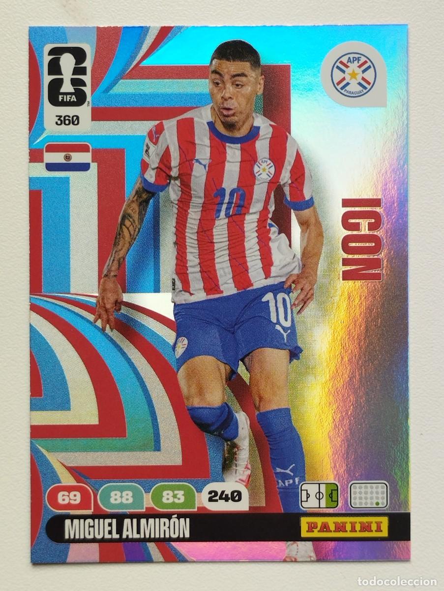 Cromos de F&uacute;tbol: CROMO CARD ADRENALYN MUNDIAL WORLD CUP 2026 ICON 360 MIGUEL ALMIRON PARAGUAY