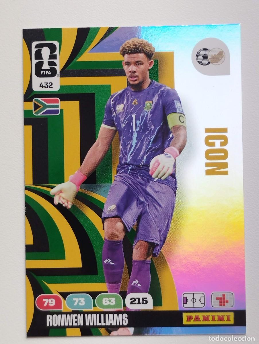 Cromos de F&uacute;tbol: CROMO CARD ADRENALYN MUNDIAL WORLD CUP 2026 ICON 432 RONWEN WILLIAMS SUDAFRICA