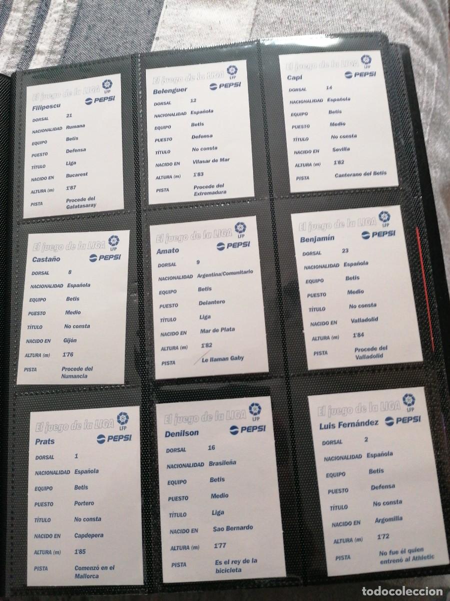 Cromos de F&uacute;tbol: Real betis pepsi el juego de la liga completo