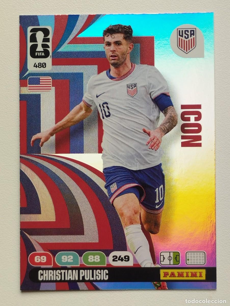 Cromos de F&uacute;tbol: CROMO CARD ADRENALYN MUNDIAL WORLD CUP 2026 ICON 480 CHRISTIAN PULISIC ESTADOS UNIDOS USA