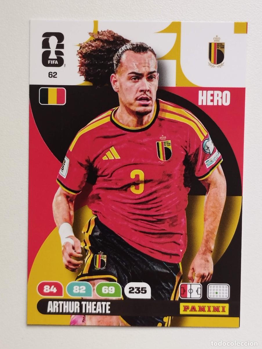 Cromos de F&uacute;tbol: CROMO CARD ADRENALYN MUNDIAL WORLD CUP 2026 HERO BELGICA 62 ARTHUR THEATE