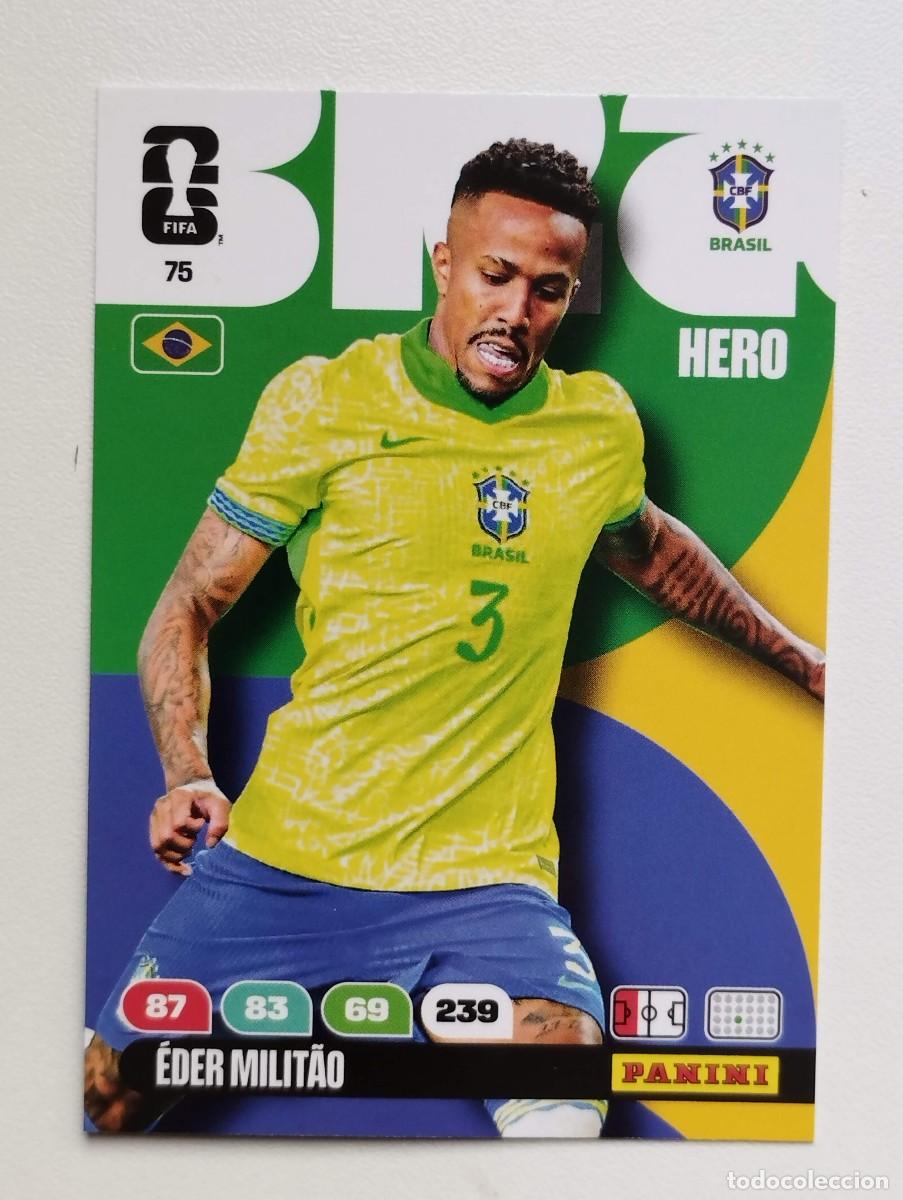 Cromos de F&uacute;tbol: CROMO CARD ADRENALYN MUNDIAL WORLD CUP 2026 HERO BRASIL 75 EDER MILITAO