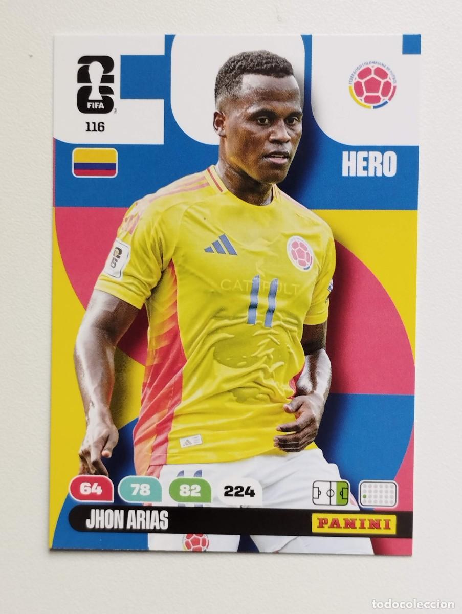 Cromos de F&uacute;tbol: CROMO CARD ADRENALYN MUNDIAL WORLD CUP 2026 HERO COLOMBIA 116 JHON ARIAS