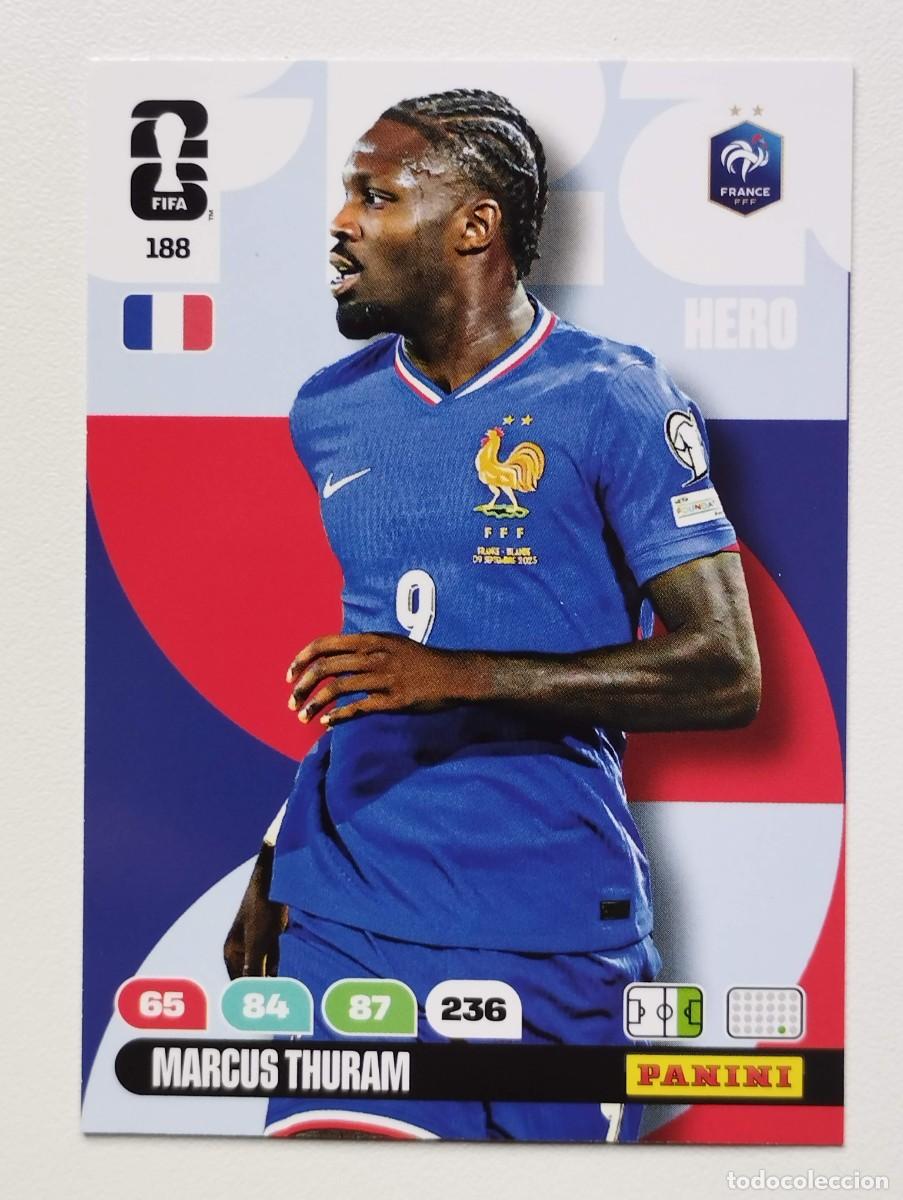 Cromos de Futebol: CROMO CARD ADRENALYN MUNDIAL WORLD CUP 2026 HERO FRANCIA 188 MARCUS THURAM