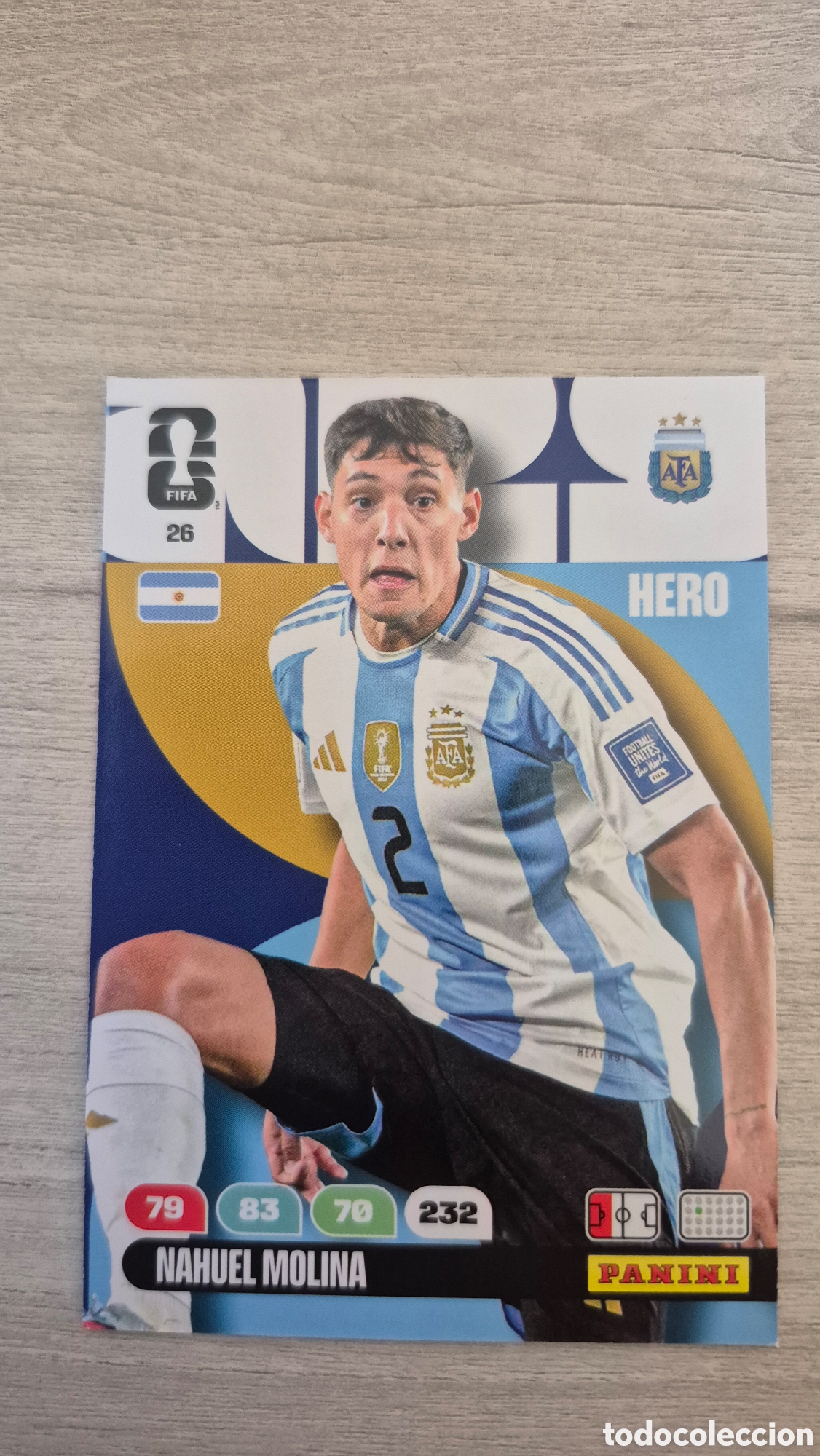 Cartes &agrave; collectionner de Football: N&deg;26 Argentina Nahuel Molina Adrenalyn FIFA World Cup 26