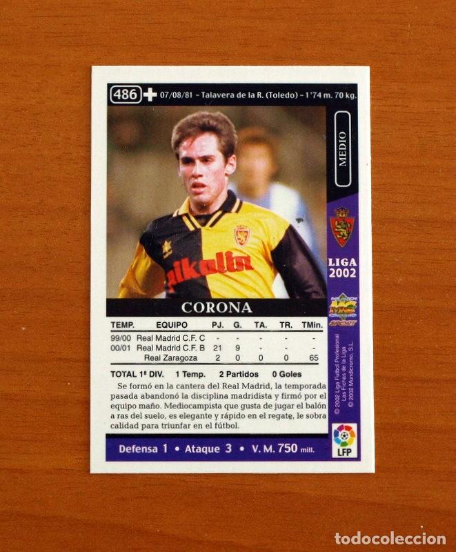 Cartes &agrave; collectionner de Football: Real Zaragoza - N&ordm; 486 Corona + - Mundicromo Las Fichas de la Liga 2001-2002, 01-02