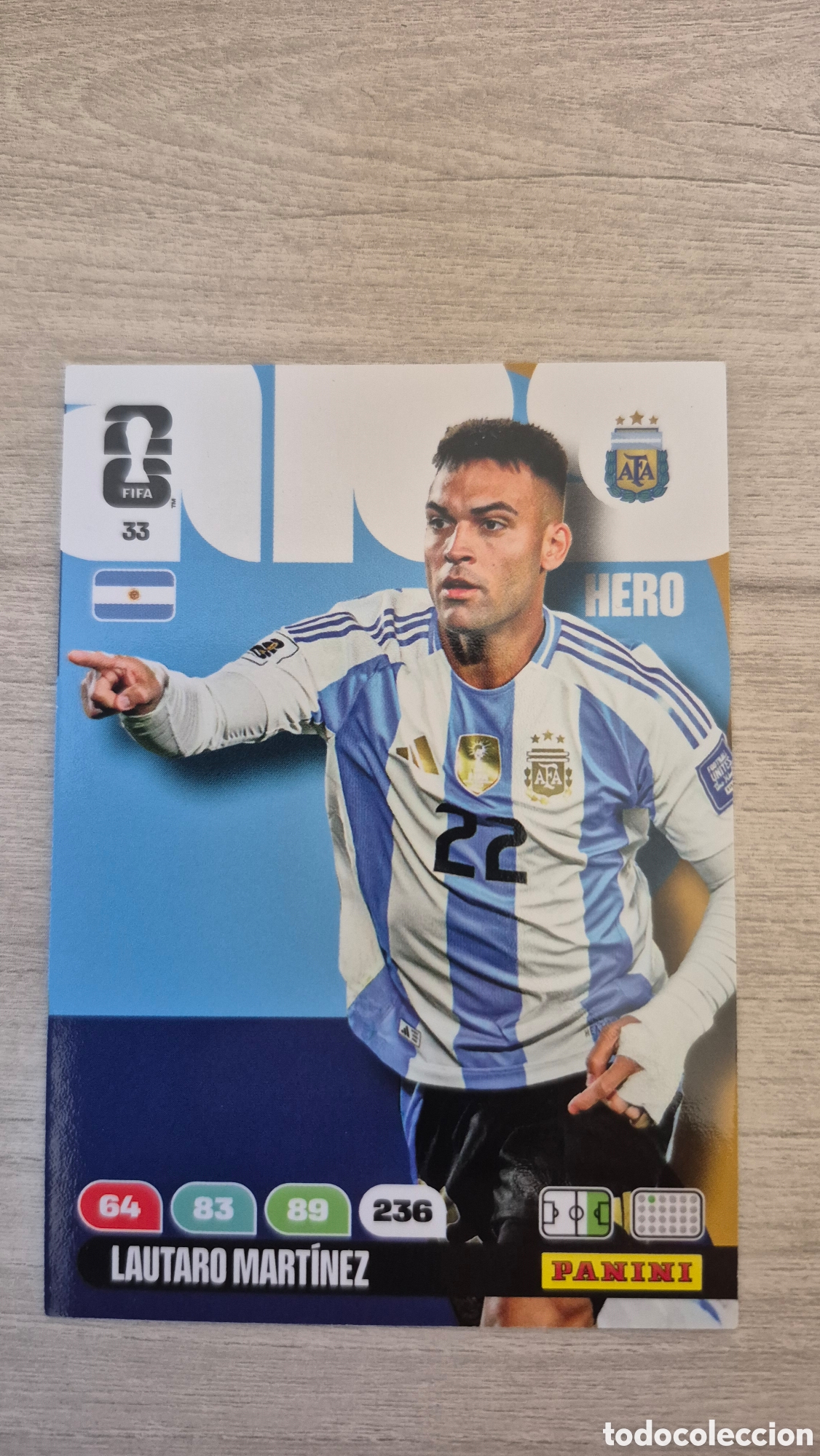 Cartes &agrave; collectionner de Football: N&deg;33 Argentina Lautaro Mart&iacute;nez Adrenalyn FIFA World Cup 26