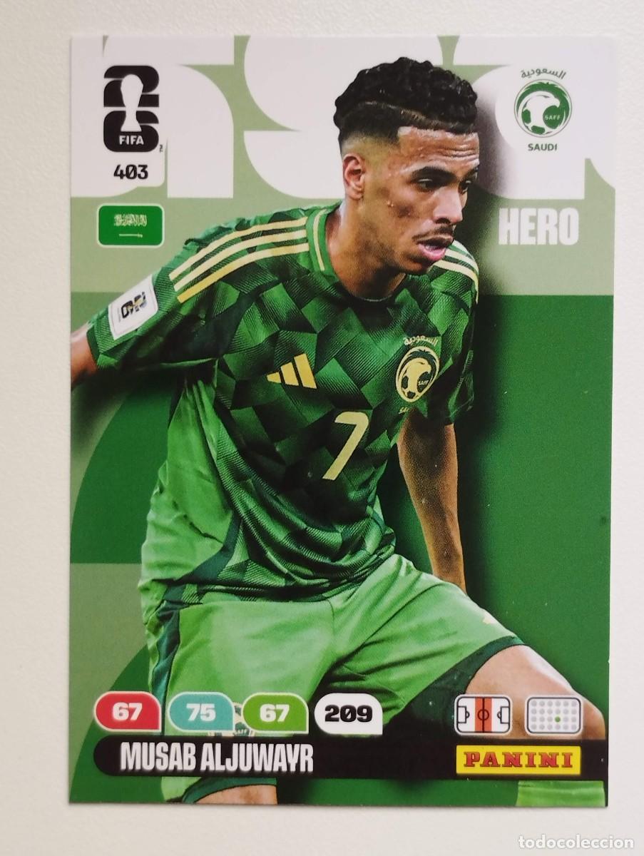 Cartes &agrave; collectionner de Football: CROMO CARD ADRENALYN MUNDIAL WORLD CUP 2026 HERO ARABIA SAUDI 403 MUSAB ALJUWAYR