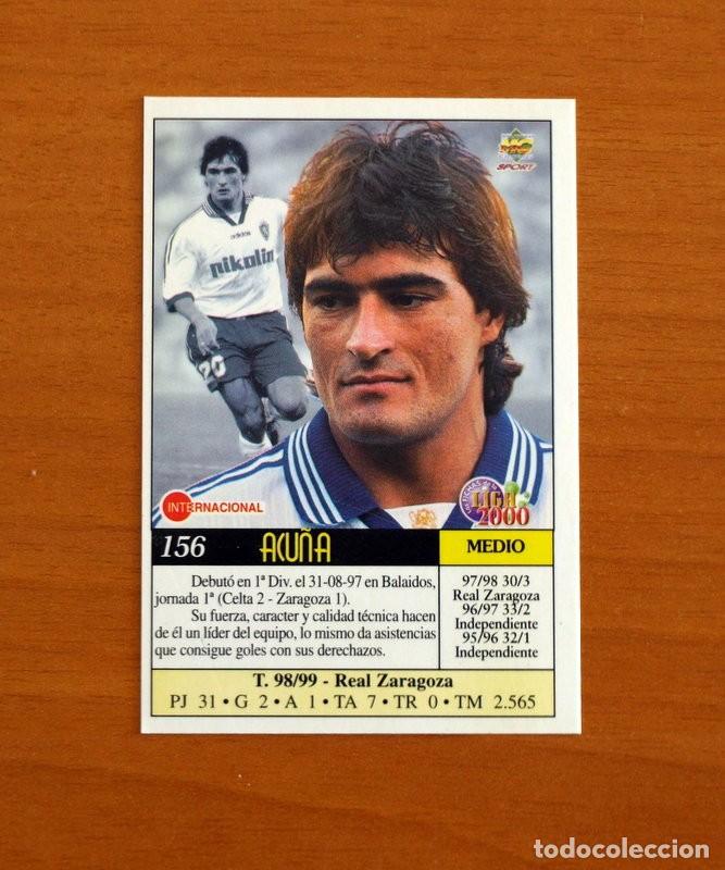 Cromos de F&uacute;tbol: Real Zaragoza - N&ordm; 156, Acu&ntilde;a - Las Fichas de la Liga Mundicromo 1999-2000, 99-00