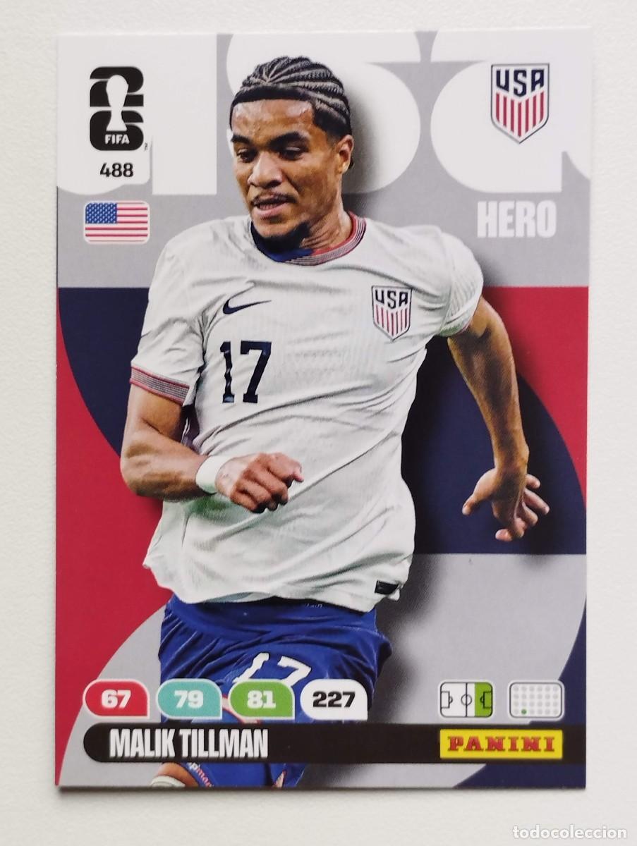Cromos de F&uacute;tbol: CROMO CARD ADRENALYN MUNDIAL WORLD CUP 2026 HERO USA ESTADOS UNIDOS 488 MALIK TILLMAN