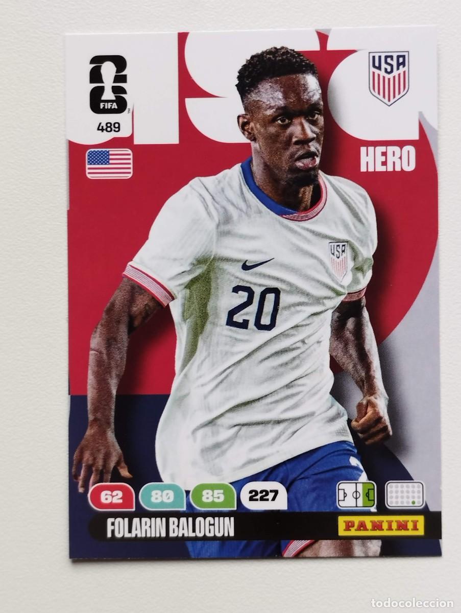 Cromos de F&uacute;tbol: CROMO CARD ADRENALYN MUNDIAL WORLD CUP 2026 HERO USA ESTADOS UNIDOS 489 FOLARIN BALOGUN