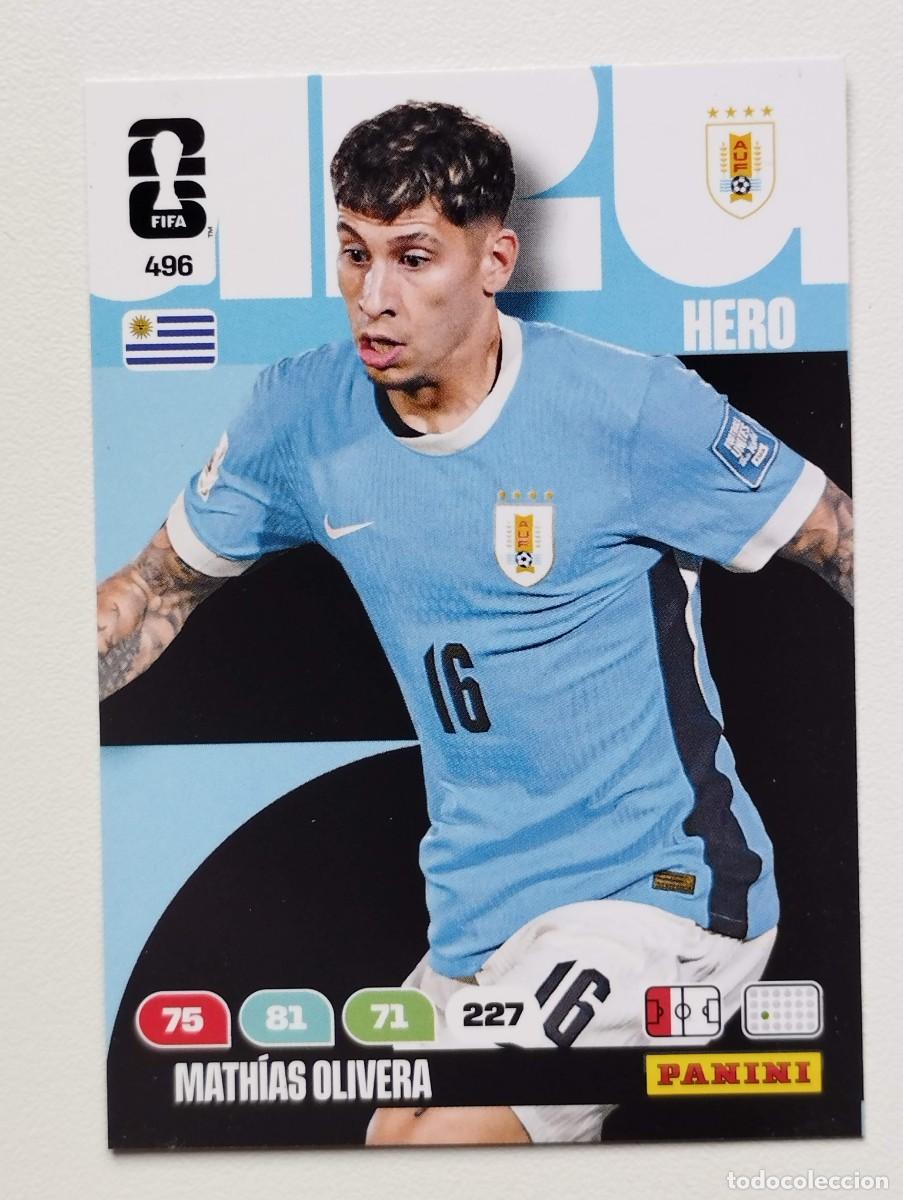 Cromos de F&uacute;tbol: CROMO CARD ADRENALYN MUNDIAL WORLD CUP 2026 HERO URUGUAY 496 MATHIAS OLIVERA