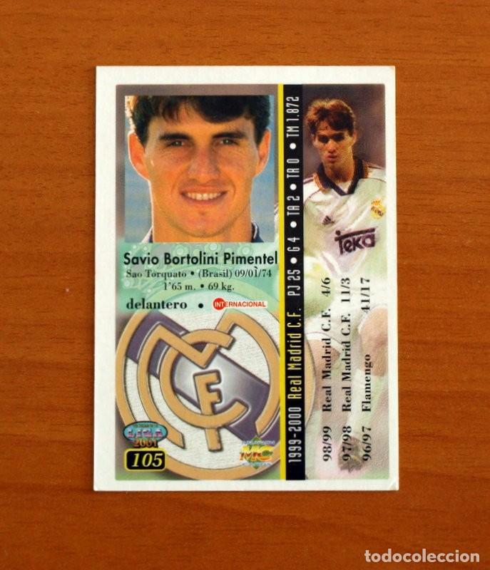 Cromos de F&uacute;tbol: Real Madrid - N&ordm; 105, Savio - Las Fichas de la Liga Mundicromo 2000-2001, 00-01