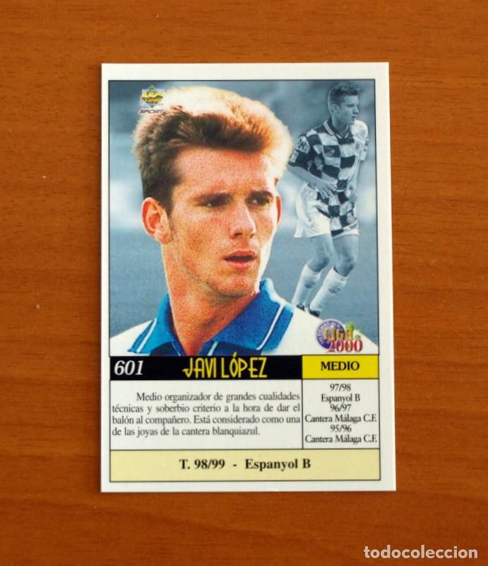 Cromos de F&uacute;tbol: R.C.D. Espanyol, Espa&ntilde;ol - N&ordm; 601, Javi L&oacute;pez - UH - Las Fichas de Liga Mundicromo 1999-2000, 99-00