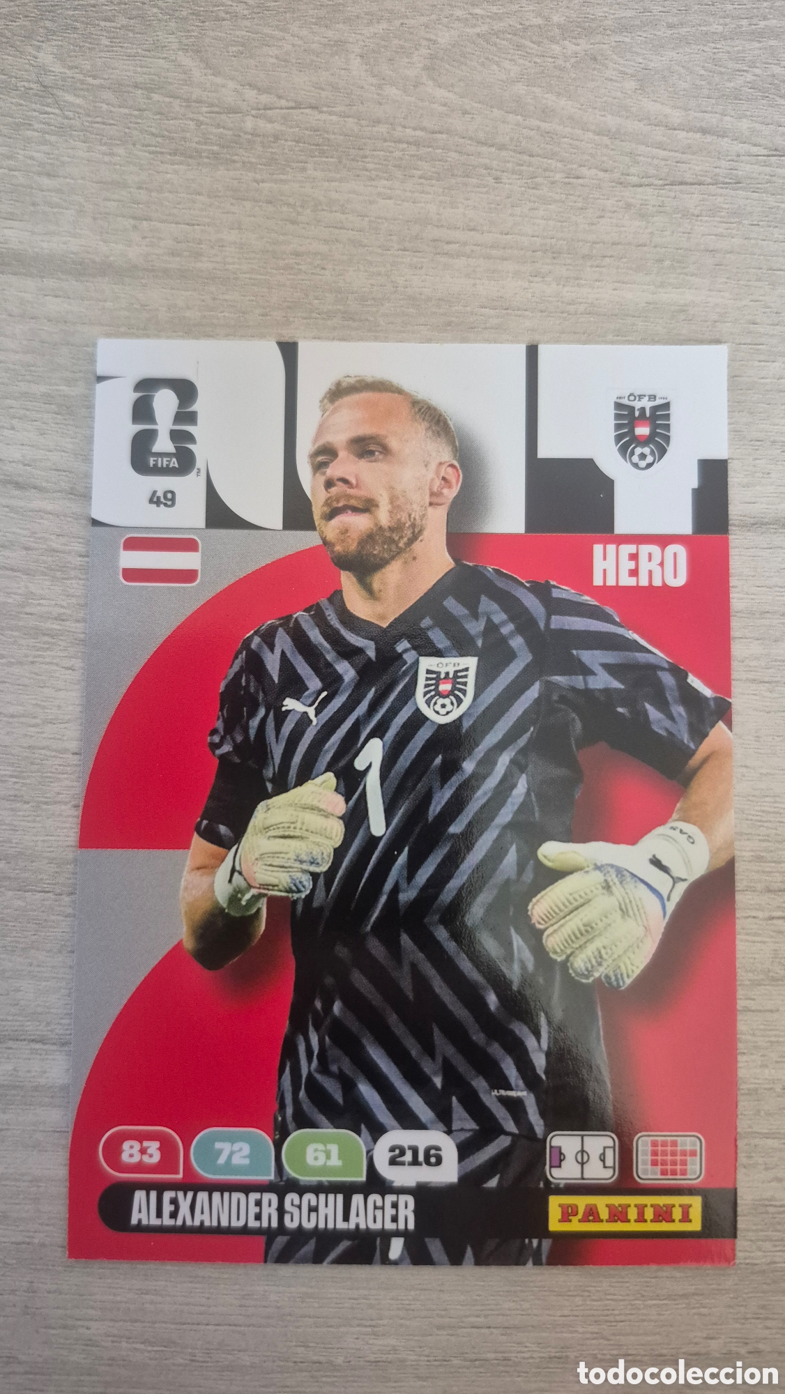 Cartes &agrave; collectionner de Football: N&deg;49 Austria Alexander Schlager Adrenalyn FIFA World Cup 26