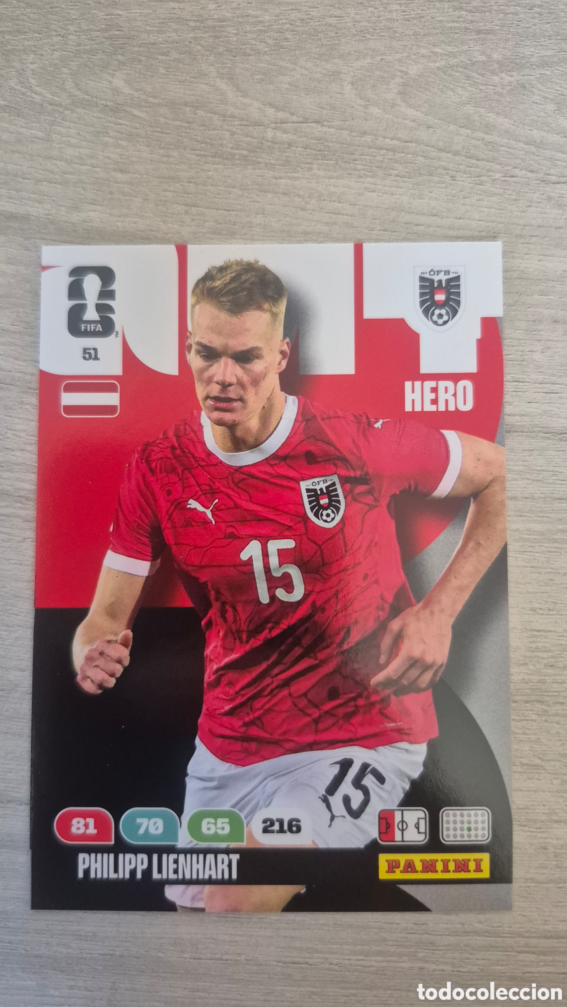 Cartes &agrave; collectionner de Football: N&deg;51 Austria Philipp Lienhart Adrenalyn FIFA World Cup 26
