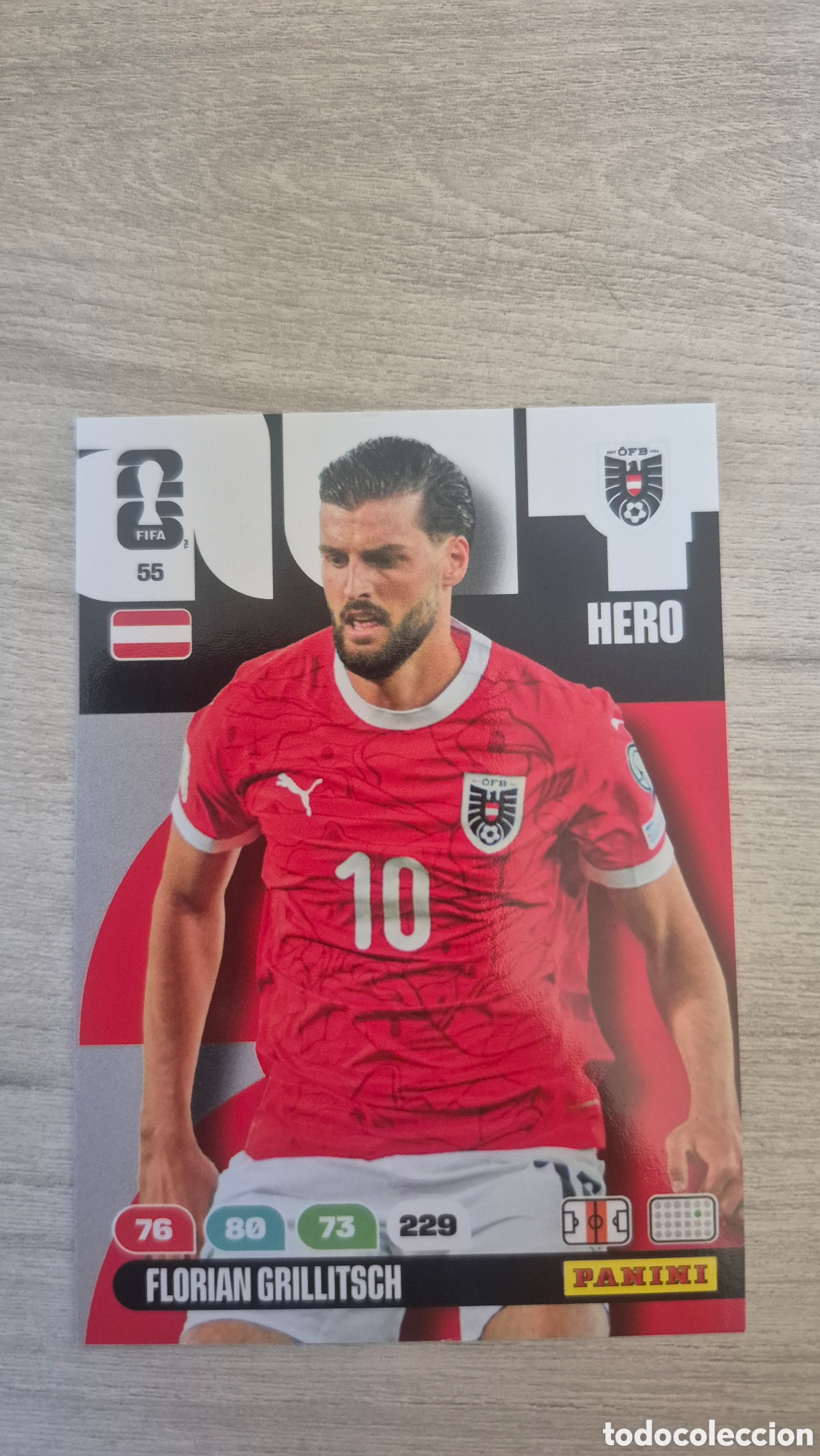 Cartes &agrave; collectionner de Football: N&deg;55 Austria Florian Grillitsch Adrenalyn FIFA World Cup 26