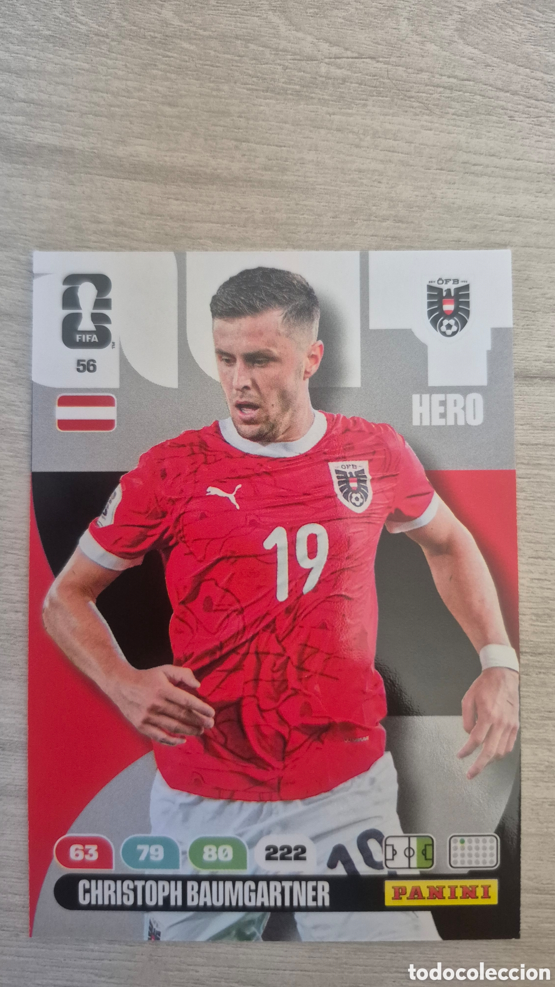 Cartes &agrave; collectionner de Football: N&deg;56 Austria Christoph Baumgartner Adrenalyn FIFA World Cup 26