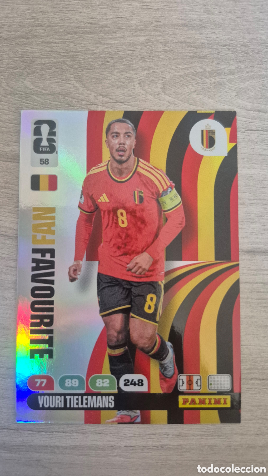 Cartes &agrave; collectionner de Football: N&deg;58 Fan Favourite B&eacute;lgica Youri Tielemans Adrenalyn FIFA World Cup 26
