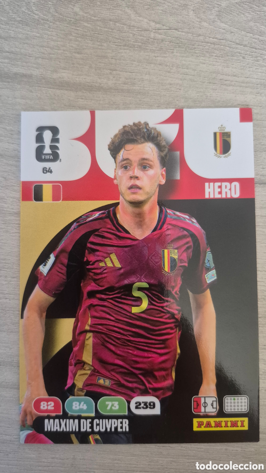 Cartes &agrave; collectionner de Football: N&deg;64 B&eacute;lgica Maxim De Cuyper Adrenalyn FIFA World Cup 26