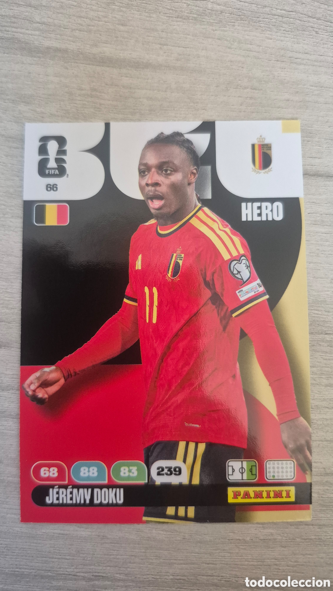 Cromos de F&uacute;tbol: N&deg;66 B&eacute;lgica Jeremy Doku Adrenalyn FIFA World Cup 26