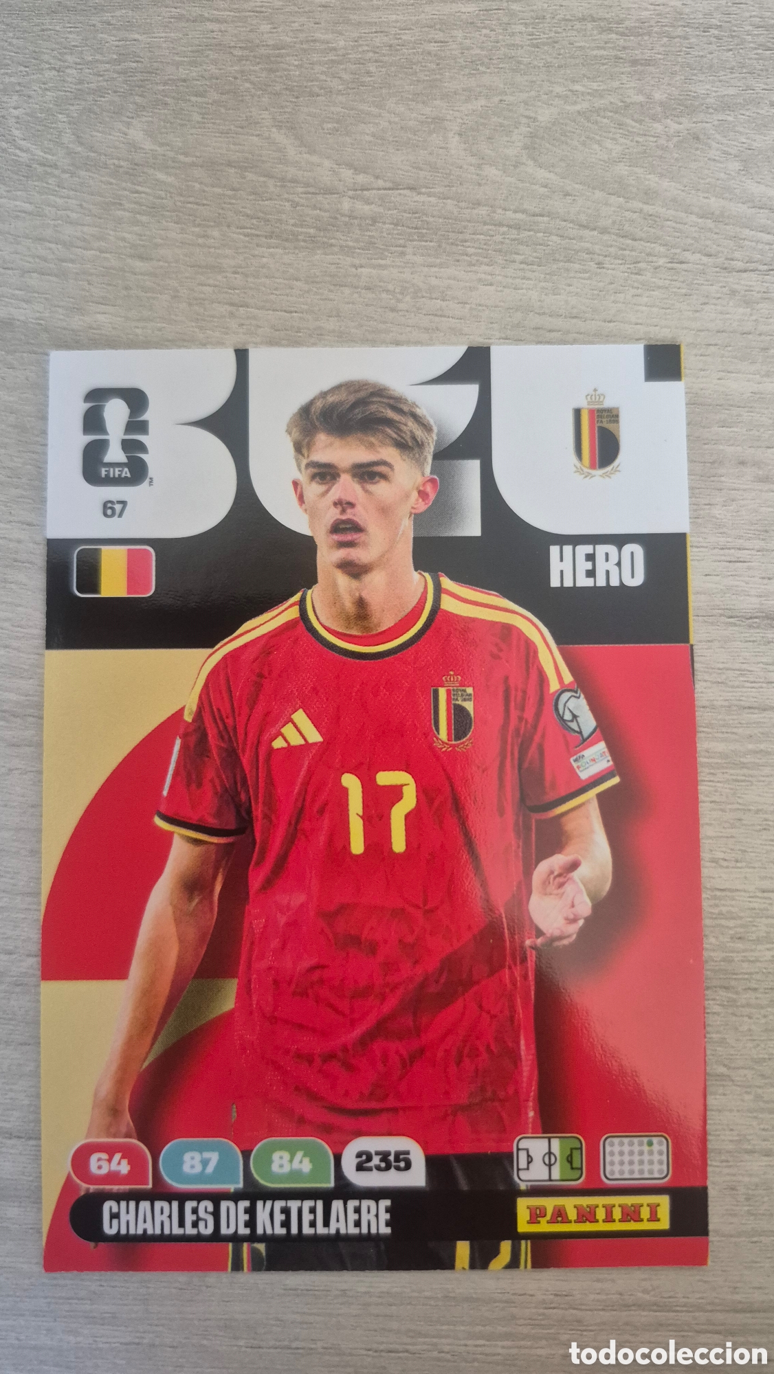 Figurine di Calcio: N&deg;67 B&eacute;lgica Charles De Ketelaere Adrenalyn FIFA World Cup 26