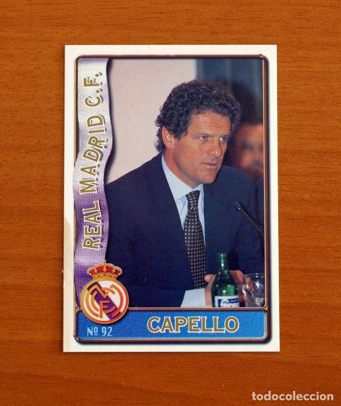 Cromos de F&uacute;tbol: Real Madrid -N&ordm; 92 Capello -Mundicromo Las Fichas de la Liga de F&uacute;tbol 1996-1997-96-97