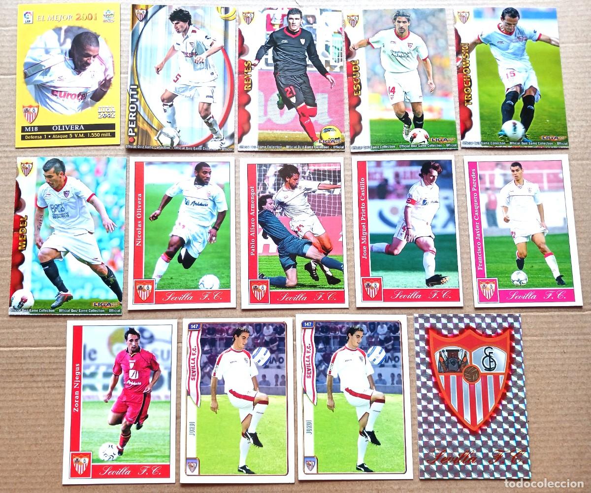 Cartes &agrave; collectionner de Football: SEVILLA FC LOTE 14 CROMOS 1 REPE MUNDICROMO VARIOS A&Ntilde;OS REYES MEDEL PEROTTI ALFARO CARD CARTA L182