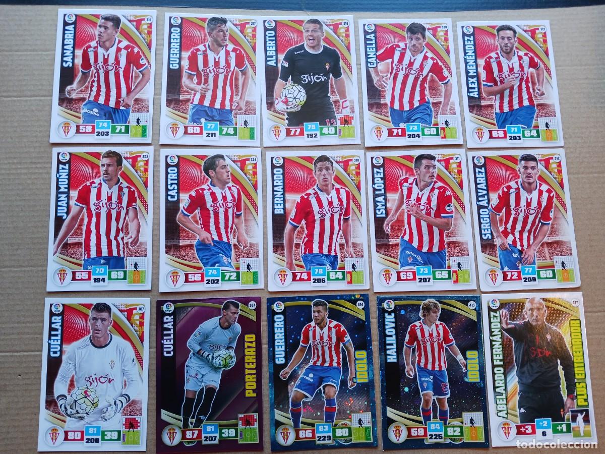 Cartes &agrave; collectionner de Football: SPORTING GIJON LOTE 15 CROMOS DIFERENTES ADRENALYN 2015 2016 CUELLAR GUERRERO ... CARD CARTA L184