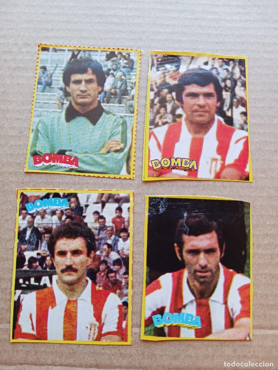 Cartes &agrave; collectionner de Football: SPORTING GIJON LOTE 4 DIFERENTES CROMOS BOMBA PRONTO 1979 1980 QUNI JOAQUIN DORIA RIVERO CARTA L185