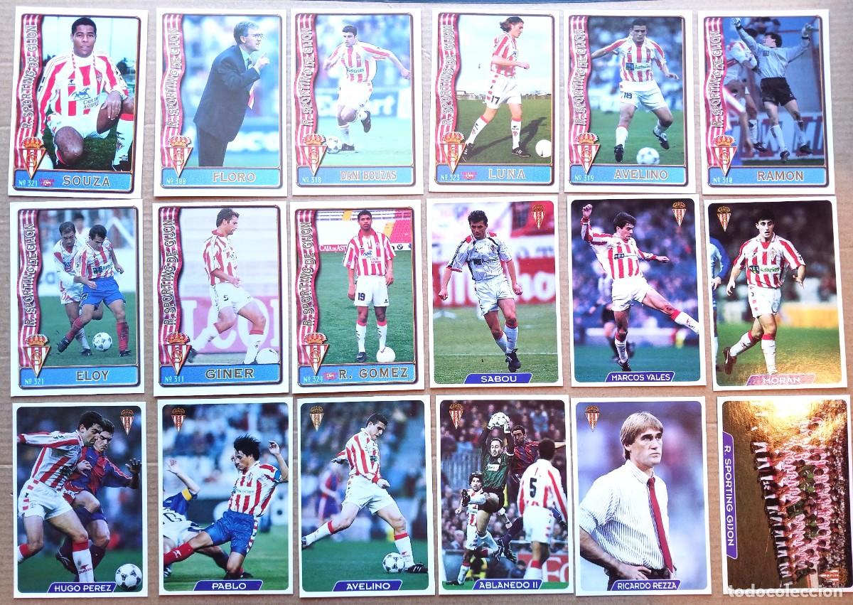 Cromos de F&uacute;tbol: SPORTING GIJON LOTE 18 CROMOS DIFERENTES MUNDICROMO 1995 1996 1997 ELOY GINER ABLANEDO CARTA L187