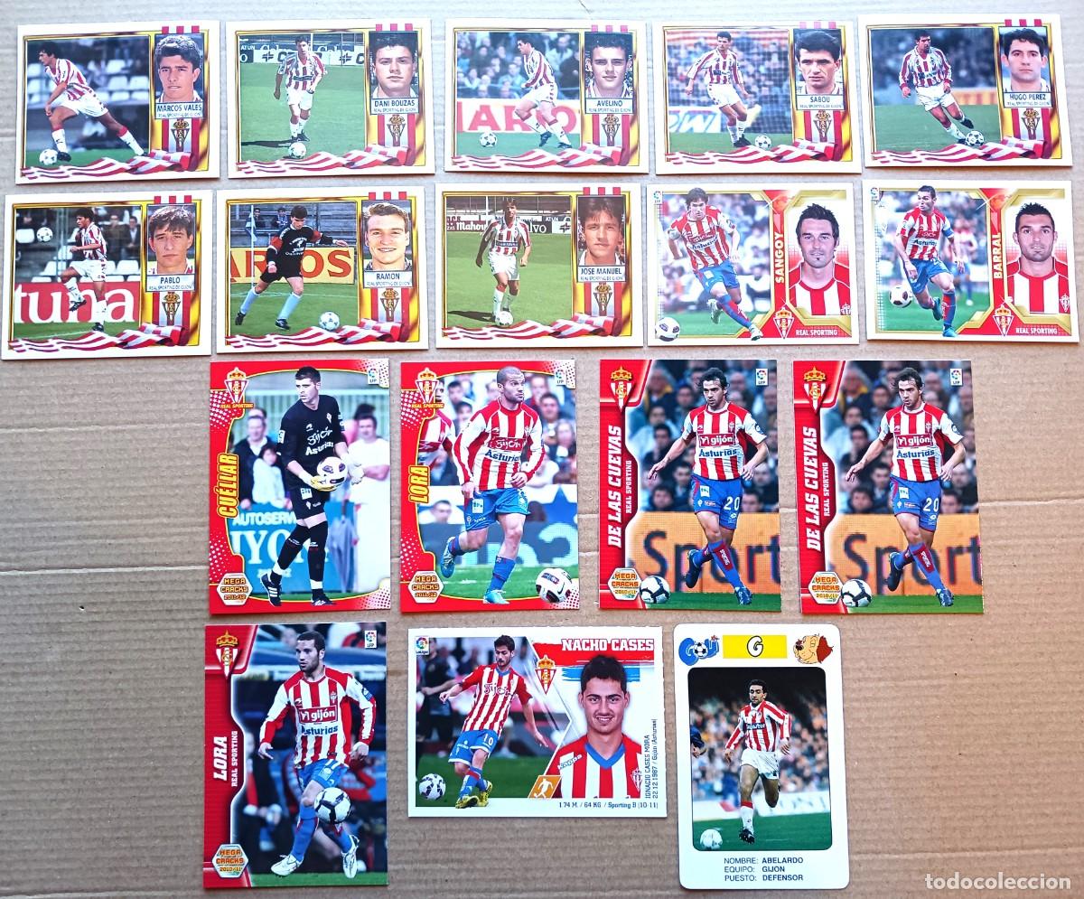 Cromos de F&uacute;tbol: SPORTING GIJON LOTE 17 CROMOS 1 REPE VARIOS EDITORES Y A&Ntilde;OS SABOU BARRAL LORA CUELLAR CARTA L188