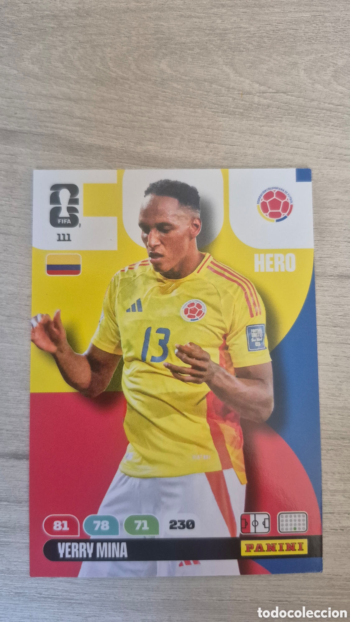 Cromos de F&uacute;tbol: N&deg;111 Colombia Yerry Pina Adrenalyn FIFA World Cup 26