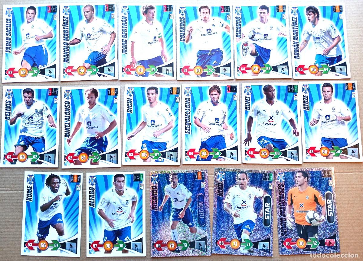 Cromos de F&uacute;tbol: CD TENERIFE LOTE 17 CROMOS DIFERENTES ADRENALYN 2009 2010 AYOZE MINO DINEI MIKEL ALONSO CARTA L189