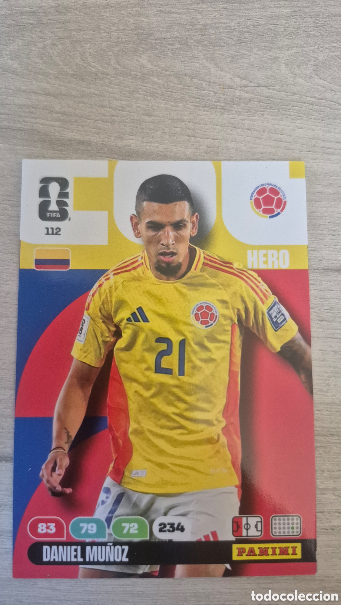 Cromos de F&uacute;tbol: N&deg;112 Colombia Daniel Mu&ntilde;oz Adrenalyn FIFA World Cup 26