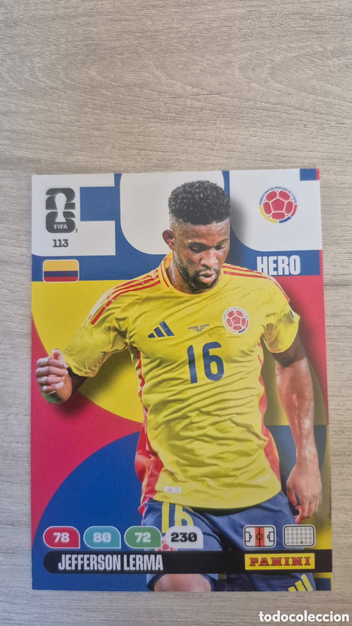 Cromos de F&uacute;tbol: N&deg;113 Colombia Jefferson Lerma Adrenalyn FIFA World Cup 26