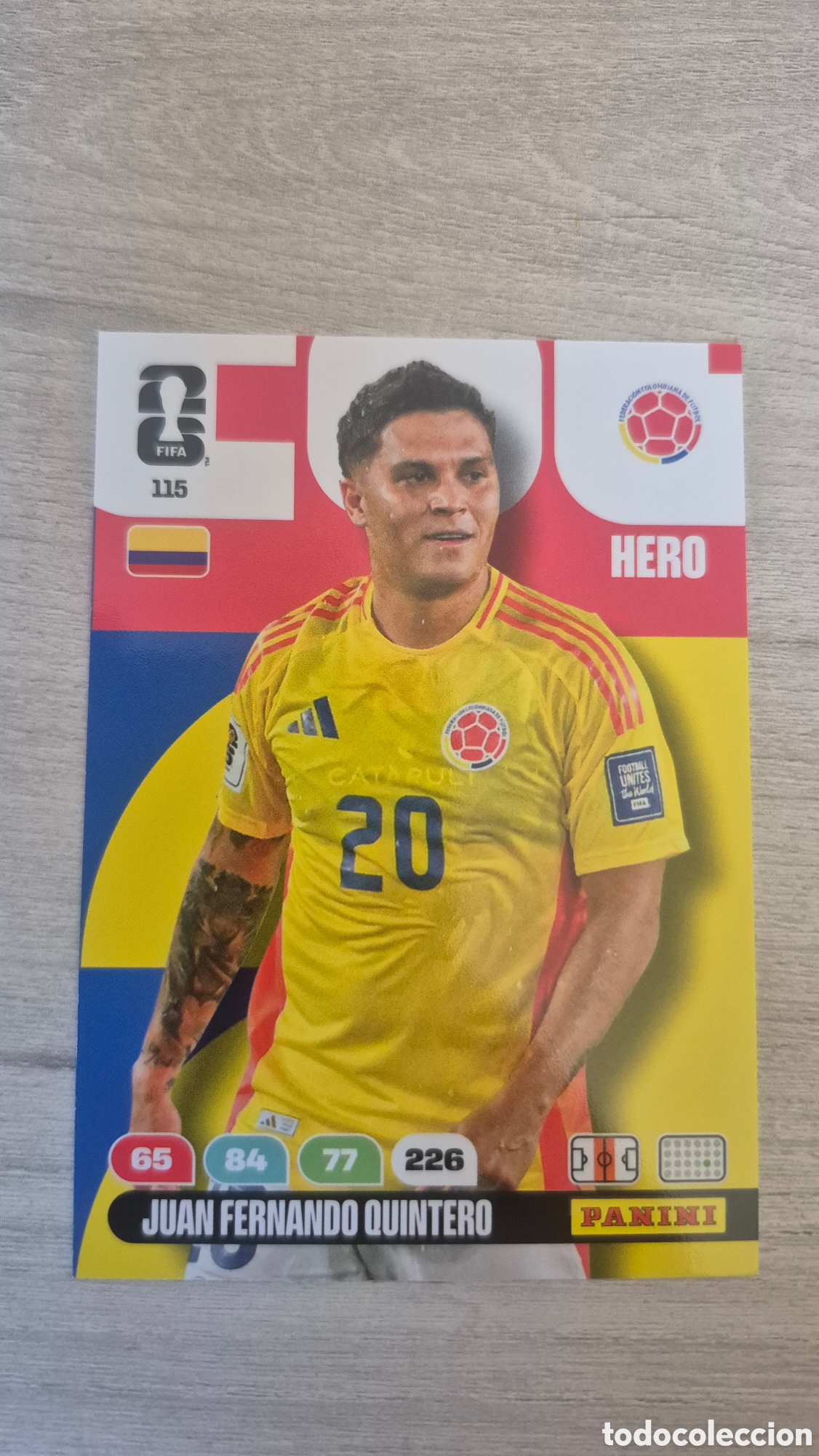 Cromos de F&uacute;tbol: N&deg;115 Colombia Juan Fernando Quintero Adrenalyn FIFA World Cup 26
