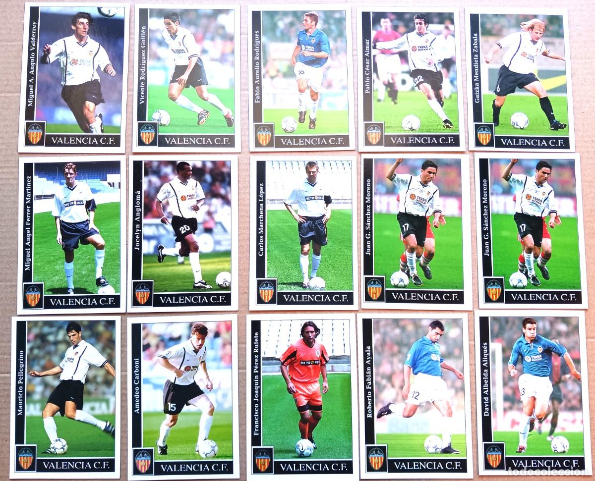 Figurine di Calcio: VALENCIA CF LOTE 15 CROMOS 1 REPE MUNDICROMO 2001 2002 ANGULO SANCHEZ MISTA AYALA .. CARD CARTA L193