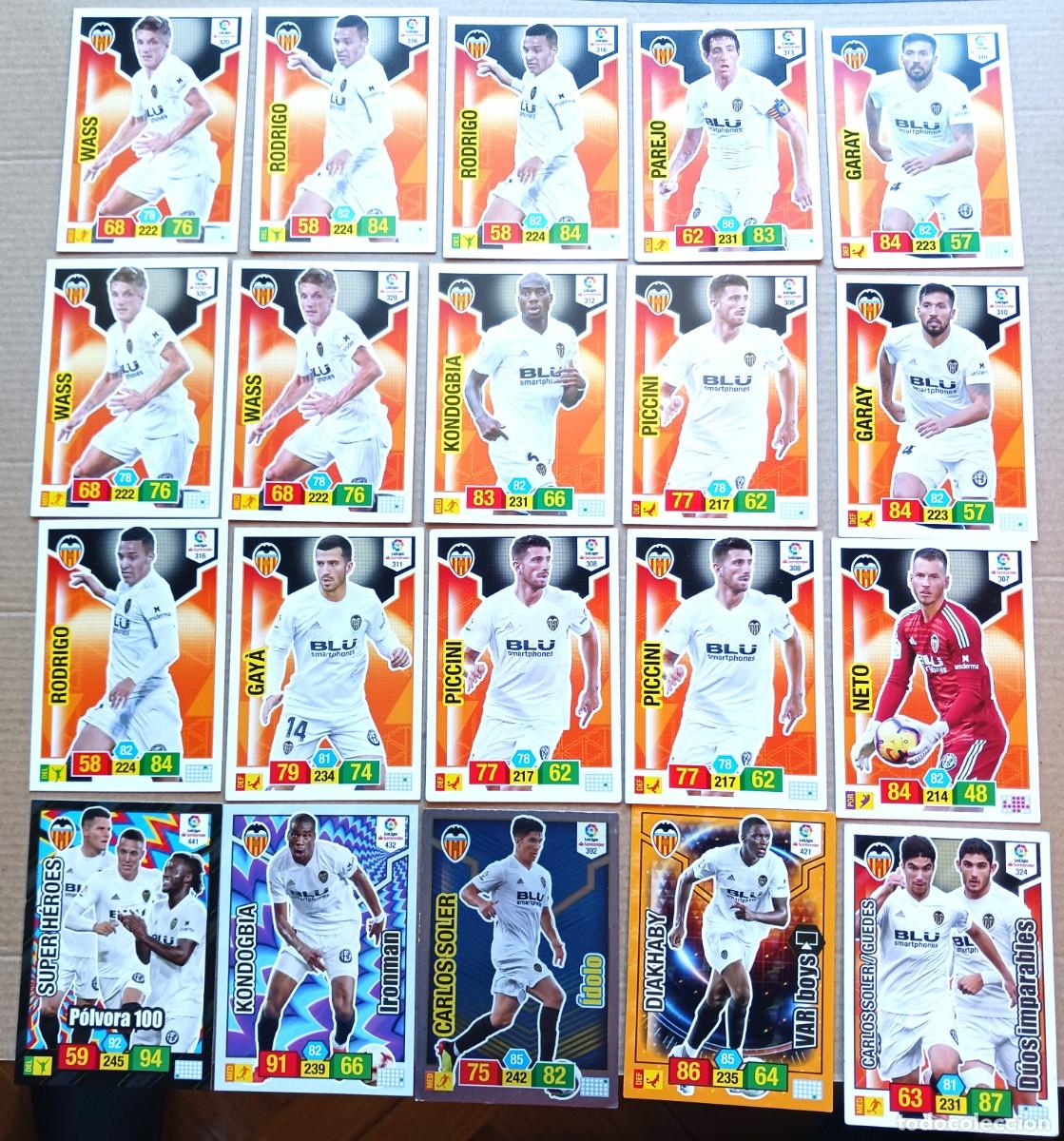 Cromos de F&uacute;tbol: VALENCIA CF LOTE 20 CROMOS ALGUN REPE ADRENALYN 2018 2019 GARAY GAYA RODRIGO WASS CARD CARTA L197