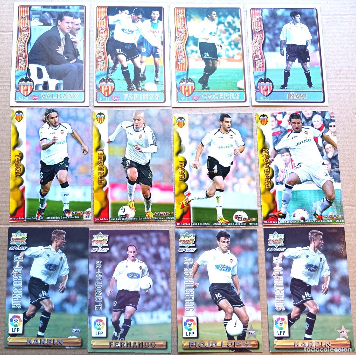 Cromos de F&uacute;tbol: VALENCIA CF LOTE 12 CROMOS 1 REPE MUNDICROMO VARIOS A&Ntilde;OS KARPIN PIOJO LOPEZ VALDANO ... CARTA L200