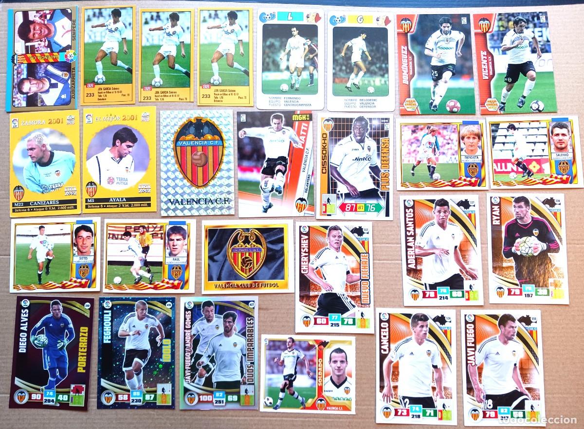 Cromos de F&uacute;tbol: VALENCIA CF LOTE 27 CROMOS 2 REPES VARIOS EDITORES Y A&Ntilde;OS ALVES SOLDADO CANCELO ... CARD CARTA L201