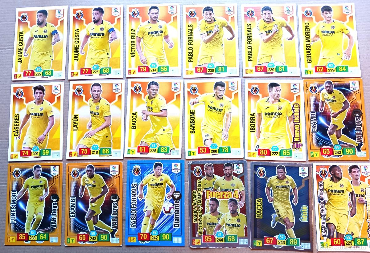 Cromos de F&uacute;tbol: VILLARREAL CF LOTE 18 CROMOS ALGUN REPE ADRENALYN 2018 2019 FORNALS BACCA EKAMBI IBORRA CARTA L203