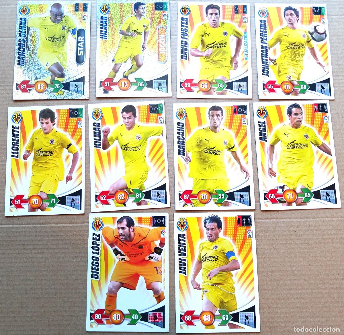 Cromos de F&uacute;tbol: VILLARREAL CF LOTE 10 CROMOS DIFERENTES ADRENALYN 2009 2010 NILMAR DIEGO LOPEZ ANGEL ... CARTA L205