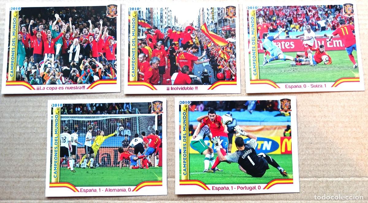 Fu&szlig;ball-Sticker: FF ESPA&Ntilde;A SELECCION ESPA&Ntilde;OLA LOTE 5 CROMOS REVISTA JUGON 2010 CAMPEONES MUNDO CARD CARTA L208