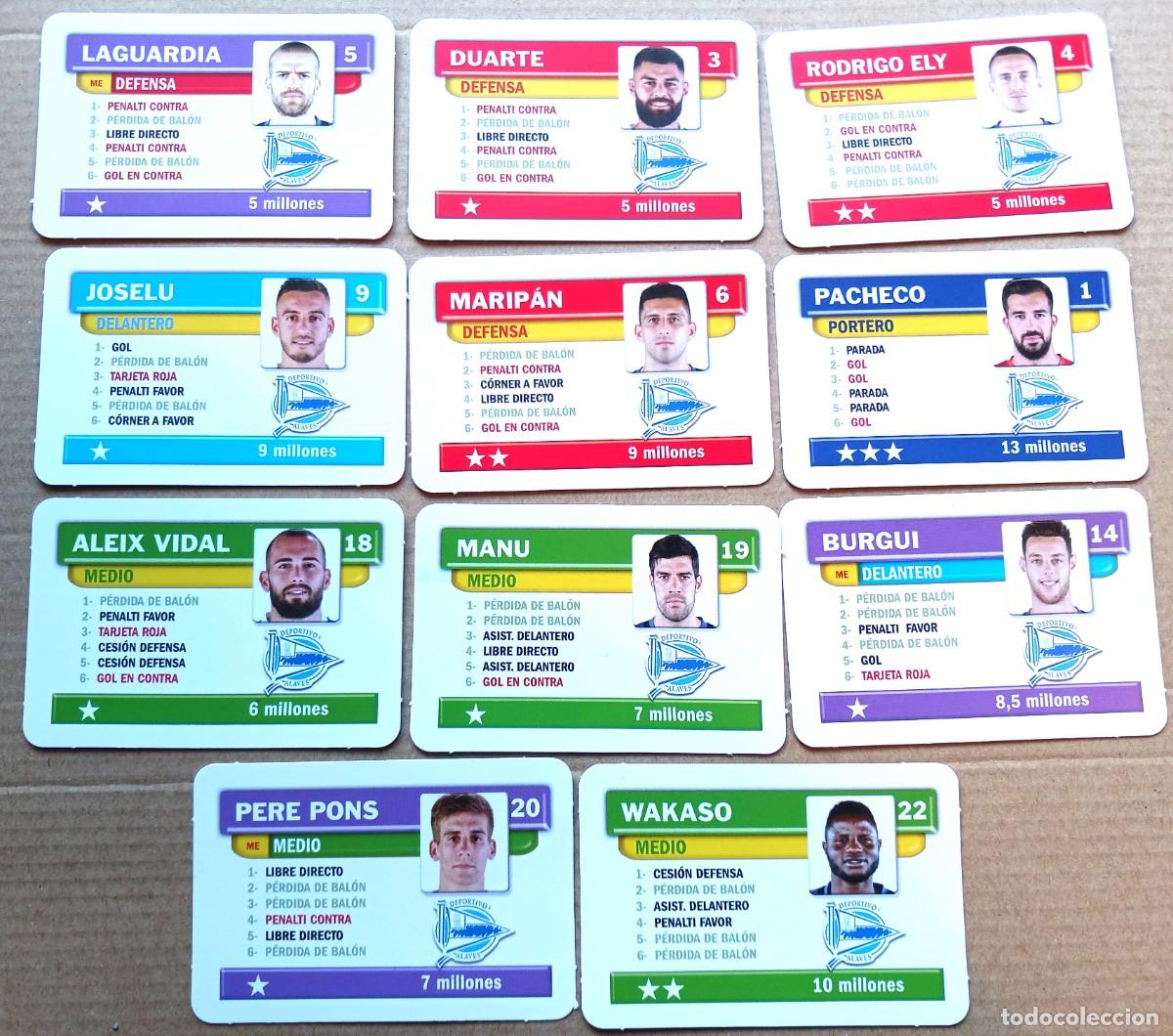 Cromos de F&uacute;tbol: DEPORTIVO ALAVES 11 CROMOS COLECCION COMPLETA JUEGO DE LA LIGA BORRAS 2019 2020 CARD CARTA L209