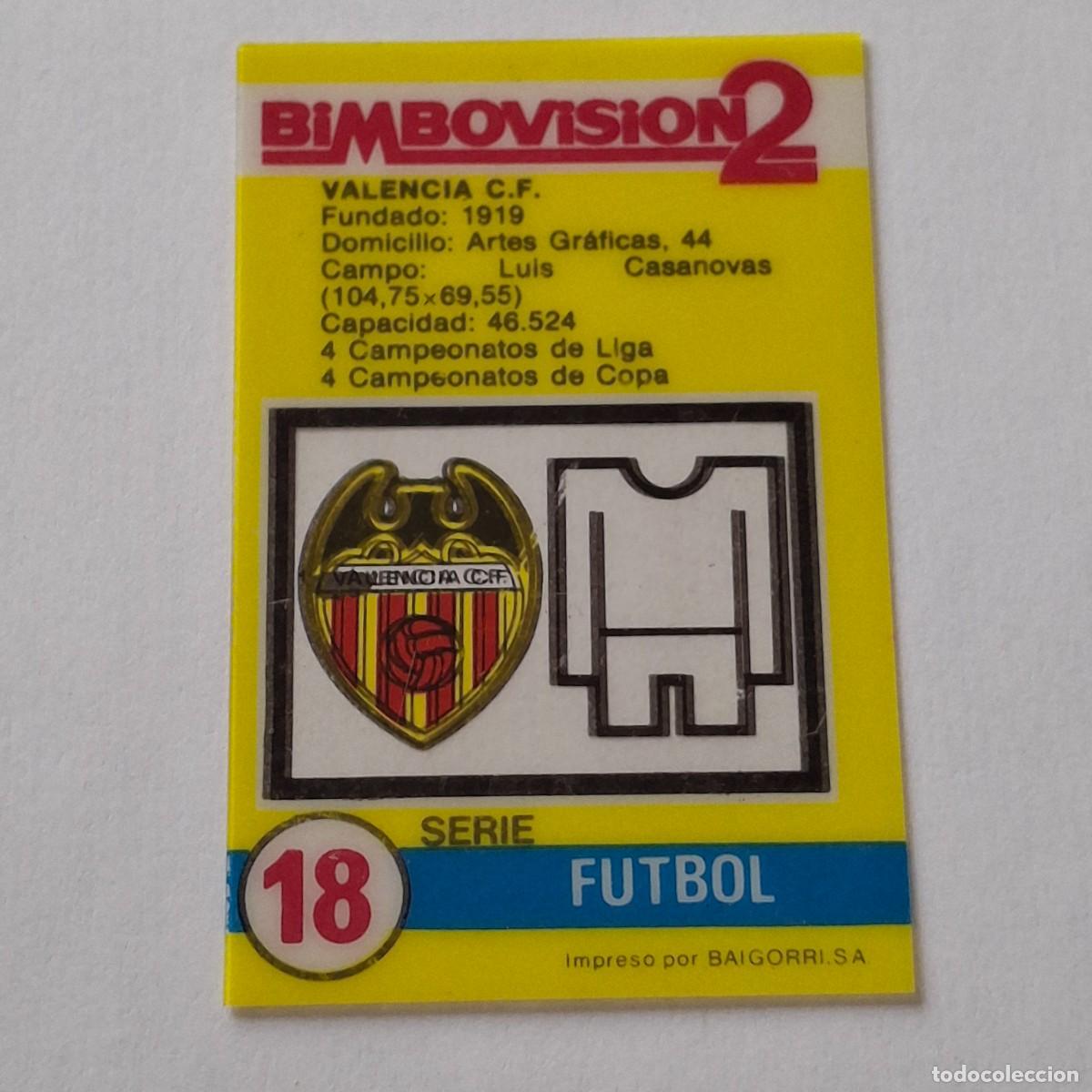 Cromos de f&uacute;tbol: BIMBOVISION 2 - SERIE FUTBOL N&ordm; 18 - VALENCIA C.F. - BIMBO CROMO DIAPOSITIVA