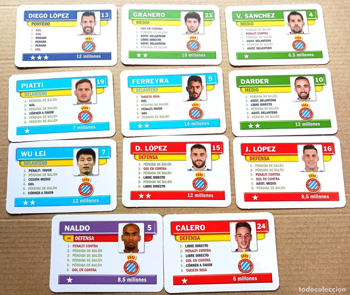 Cromos de F&uacute;tbol: RCD ESPANYOL LOTE 11 CROMOS COLECCION COMPLETA JUEGO DE LA LIGA BORRAS 2019 2020 CARD CARTA L215